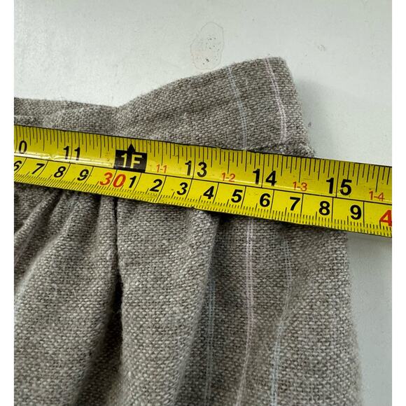 Vintage Wool A Line Plaid Gray Side Button USA Midi Skirt Size 13 - Picture 7 of 8